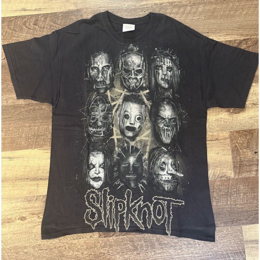 Slipknot All Hope Is Gone T-Shirt Nine Members Masks Graphic Size L Vintage